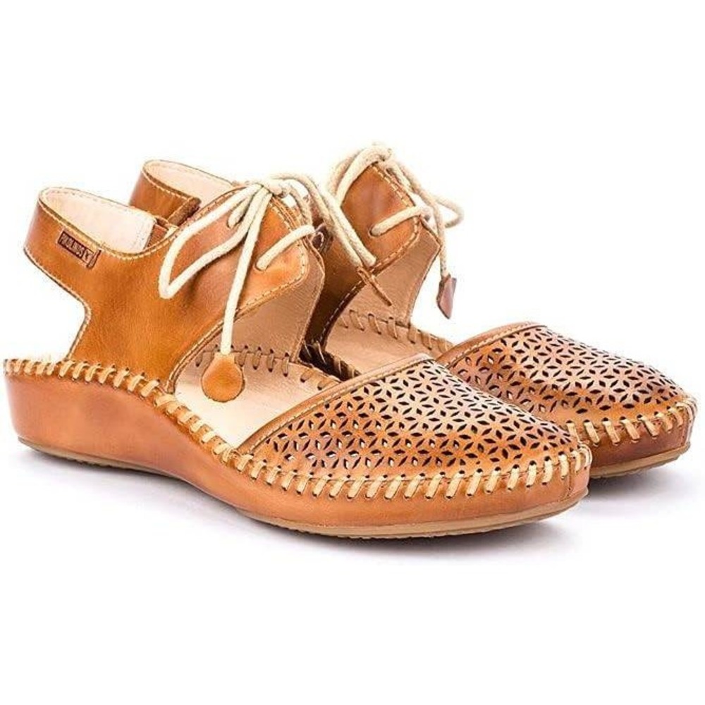 Pikolinos P. Vallarta 655 Leather Sandals Women Size 39 Brown Slingback Flat
